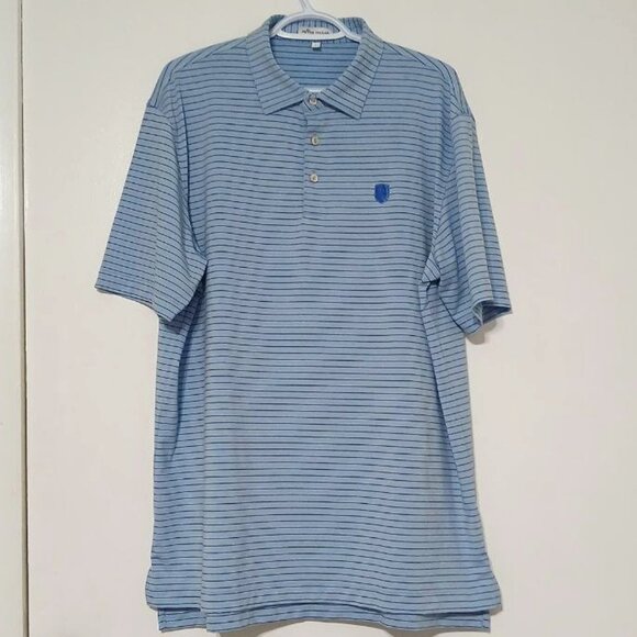 Peter Millar Other - Peter Millar Summer Comfort Men’s Polo Shirt – Light Blue Stripe, Size L